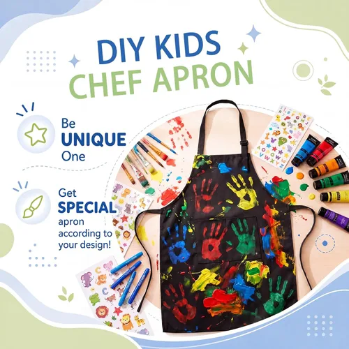 Vista 6 de Handepo 35 Pcs Kids Apron Artists Adjustable Chef Painting Aprons for Cooking Kitchen Grilling Painting Child Party Favors