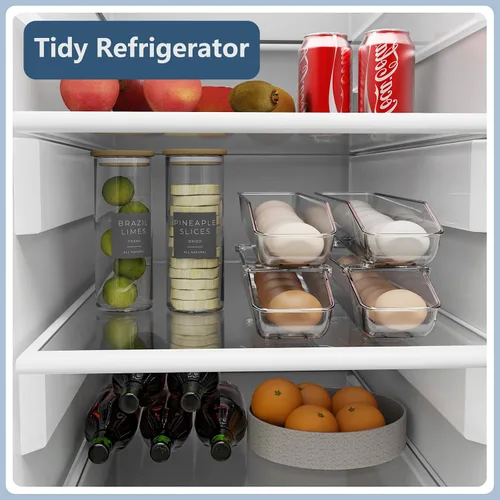Vista 7 de CHANCETSUI Paquete de 2 contenedores de almacenamiento de huevos, soporte para huevos para refrigerador, caja de almacenamiento de huevos frescos