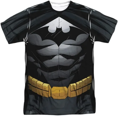 Vista 2 de Batman V Superman Uniforms Collection - Camiseta sublimada unisex para disfraz de Halloween (delanteratrasera)