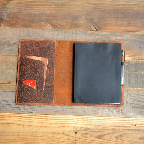Vista 2 de JJNUSA Funda de cuero compatible con Moleskine XXL de 8.5 x 11 pulgadas, funda para diario de viaje para cuaderno de viaje de cuero envejecido