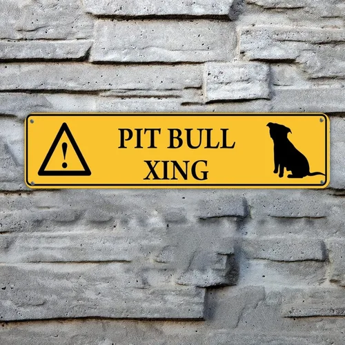 Vista 22 de Husky Xing - Letrero de metal de advertencia para perro, letrero de metal para cruzar el patio, decoración antigua de hierro personalizado