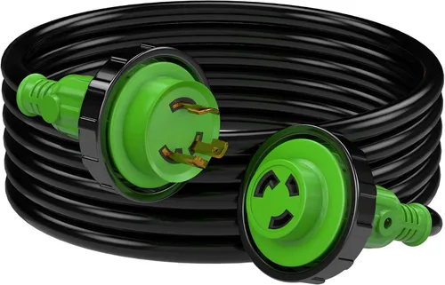 Vista 8 de Marine Shore - Cable de alimentación de 50 pies, 30 A 125 V, cable de extensión de barco costero marino, STOW, 10AWG/3C