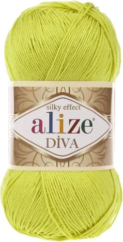 Vista 16 de Alize Diva Silk Effect 100% hilo acrílico de microfibra, 1 madejas de bola de 3.53 oz 383yds color (1 - crema)