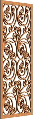 Vista 102 de 9 3/8"W x 24 3/8"H x 1/4"T Marilla Decorativos Paneles de Pared de Madera Calado, Abedul