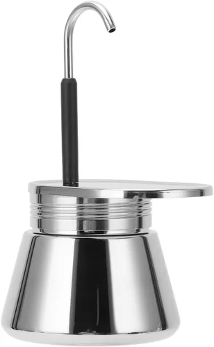 Vista 6 de Cafetera portátil de acero inoxidable para estufa de un solo canal, cafetera de café clásico para acampar en casa