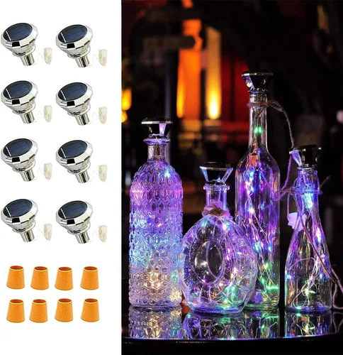 Vista 8 de VOOKRY - Luces de botella de vino con corcho, funciona con pilas, luces de cadena de hadas, mini luces de alambre de cobre para bricolaje, fiesta
