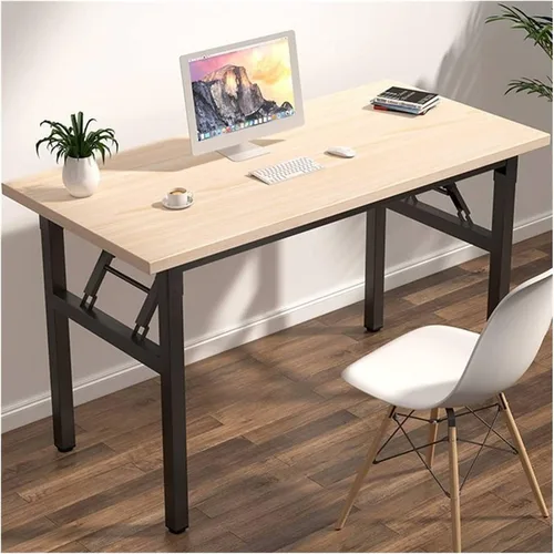 Vista 7 de TOMYEUS PC Desk Folding Wooden PC Desk Laptop Desk Portable for Home Office Modern Simple Writing Table PC Desk Study Table Furniture, 2 Colors Home