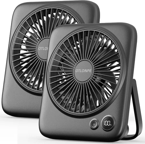 Vista 9 de Otlonpe Ventilador de Escritorio Portátil de 6.5 Pulgadas, Batería Recargable de 4000mAh Operado por Batería y Alimentado por USB, Ventilador