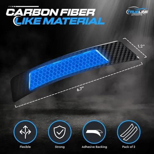 Vista 3 de TRUE LINE – Piezas de moldeo para parachoques de puerta, de fibra de carbono negro reflectante