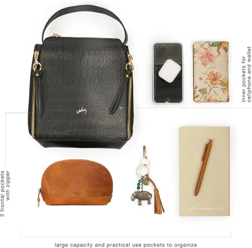Vista 5 de VELEZ Bolsos pequeños de cuero para mujer, bolsos cruzados de diseñador