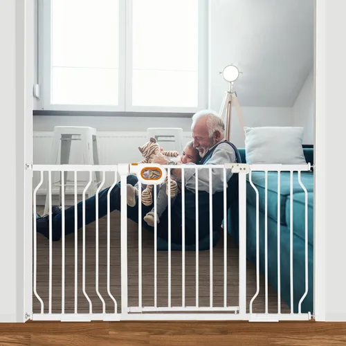 Vista 7 de owlie Pequeña puerta estrecha para bebé para escaleras, pasillos de 23.6-27.6 pulgadas de ancho, puerta de presión para niños, puerta para niños