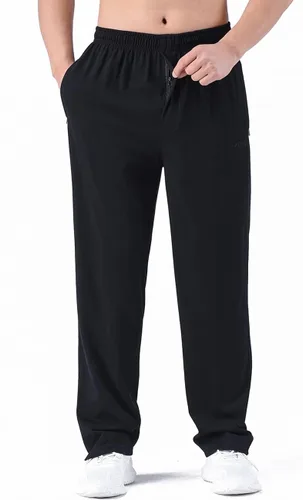 Vista 3 de Pantalones deportivos con cremallera frontal y parte inferior abierta para hombre