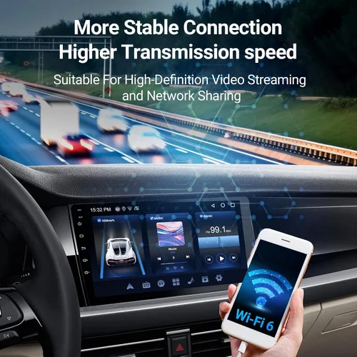 Vista 7 de Haudio Estéreo de auto con Android de 9 pulgadas, doble Din, CarPlay inalámbrico y Android Auto, pantalla táctil universal estéreo para automóvil