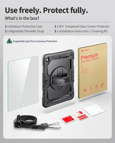 Vista 8 de Funda para iPad de 9ª/8ª/7ª generación, funda para iPad 10.2 2021/2020/2019, [a prueba de niños] ambison funda protectora de cuerpo completo