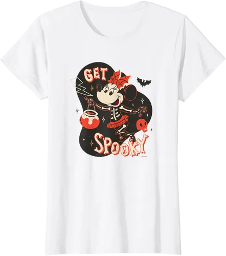 Vista 22 de Disney Disfraz de esqueleto de Minnie Mouse para Halloween, camiseta espeluznante Negro