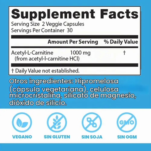 Vista 4 de Acetil L-carnitina con Sigma Tau Carnitina, cápsulas de 0,02 oz., DRB-00105, 1, 1