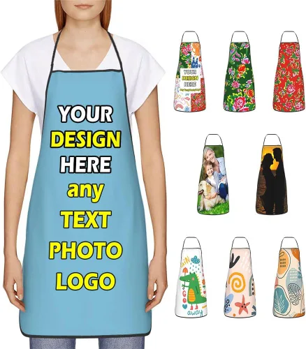 Vista 27 de Delantales impermeables personalizados para diseñar tu propia foto logotipo texto para cocinar hornear 28.3 x 20.4 pulgadas