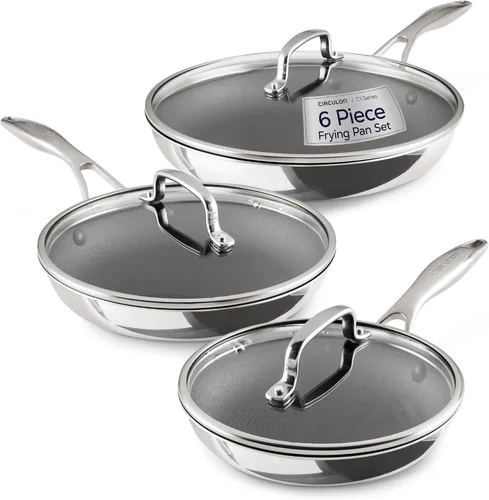 Vista 15 de Circulon C1 Series C1 - Utensilios de cocina de acero inoxidable revestido con tecnología ScratchDefense, sartén antiadherente de inducción con tapa