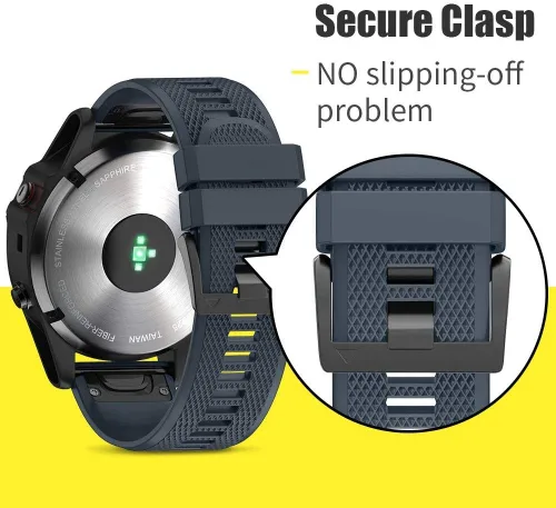 Vista 5 de NotoCity - Correa compatible para reloj Fenix 5X, de 26 mm de ancho, correa de silicona suave para Fenix 8 Pizarra