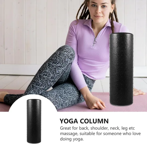 Vista 5 de Rodillo de yoga sólido de alta densidad para masaje de tejido profundo, relajación muscular de piernas y cuerpo, barra de masaje para yoga y terapia
