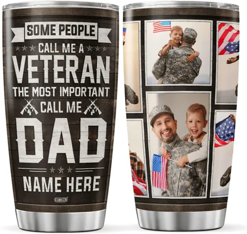 Vista 13 de CUBICER Vasos de café personalizados, taza de viaje de peluquero para papá, papá, abuelo, hombres, taza de acero inoxidable, fotos personalizadas