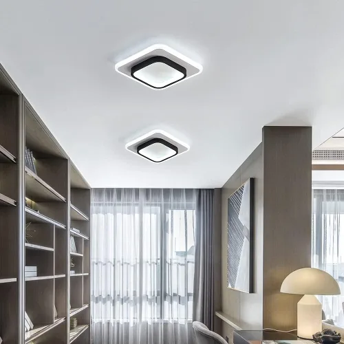 Vista 8 de Lámpara de techo LED de 22 W, moderna lámpara de techo, blanco frío, 6500 K, 9.5 pulgadas, cuadrada, cerca de luces de techo para dormitorio