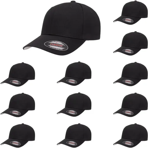 Vista 28 de Flexfit 5001 - Gorra de béisbol de sarga de algodón, 6 paneles Negro