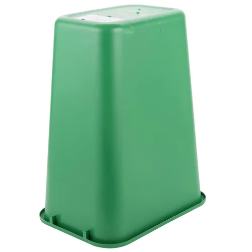 Vista 3 de TableTop King Cubo de basura rectangular verde de 41 cuartos de galón / 10 galones