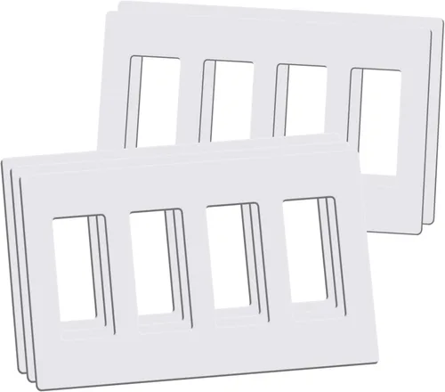 Vista 18 de Placas de pared decorativas sin tornillos, cubiertas de tomacorriente seguras para niños de 3 bandas, tamaño estándar 4.68" x 6.54", placa frontal