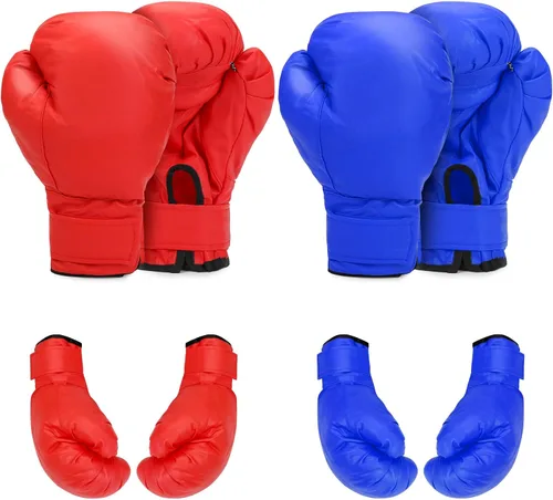 Vista 9 de 2 pares de guantes de boxeo para hombres y mujeres, guantes de entrenamiento de boxeo adecuados para principiantes y niños, juego profesional
