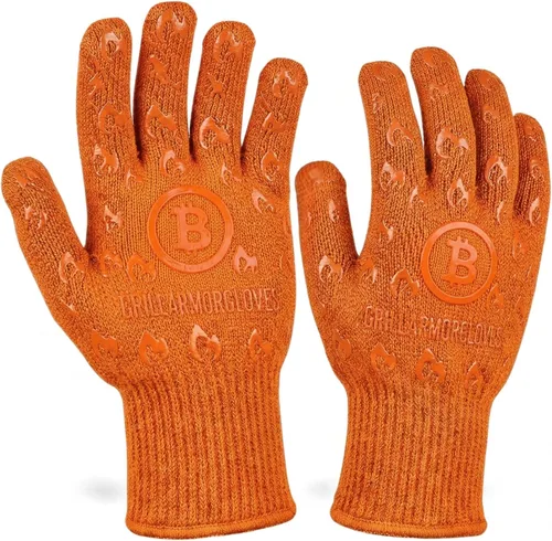 Vista 10 de Guantes para horno Grill Armor – Guantes resistentes al calor de 932 °F, al fuego y a los cortes para barbacoa, parrilla, cocina, asado, horneado