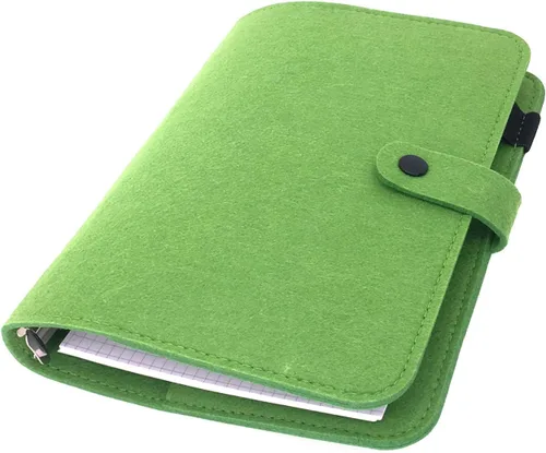 Vista 24 de Carpeta de fieltro A5 con páginas y juego de bolsillos para carpeta, color menta aguamarina