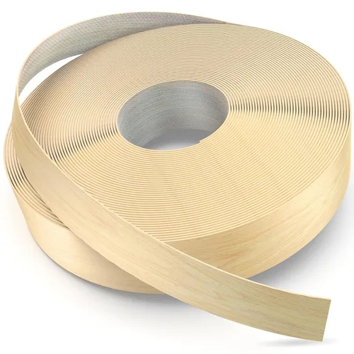 Vista 8 de YANYE Bandas de borde de abedul, rollo de 3/4 pulgadas x 50 pies de chapa de madera real bandas de borde pre-pegadas flexibles, bandas de cinta