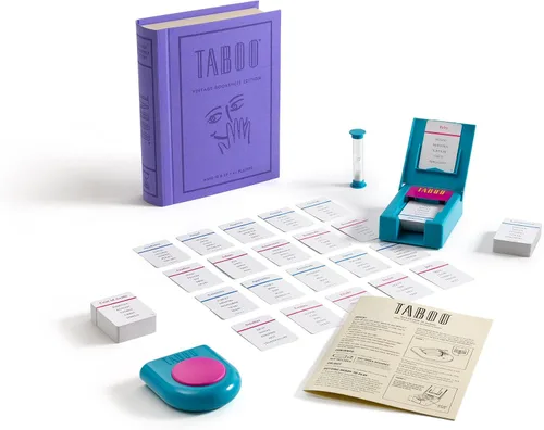 Vista 7 de WS Game Company Taboo Vintage Bookshelf Edition - Caja de libros envuelta en tela, juegos de mesa de adivinanzas para 4 o más jugadores, adultos