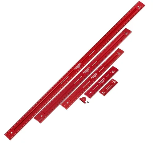 Vista 8 de Woodpeckers Regla de carpintería, 6 pulgadas, L2R y escala central grabada con láser, regla de carpintería de aluminio de precisión fabricada