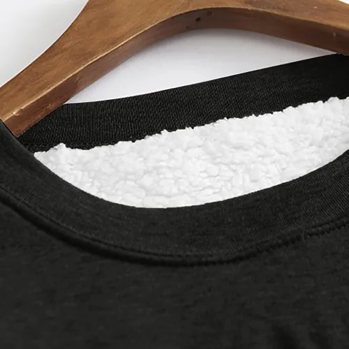 Vista 2 de Sudadera de Navidad para mujer, con estampado de forro polar grueso, ropa interior cálida