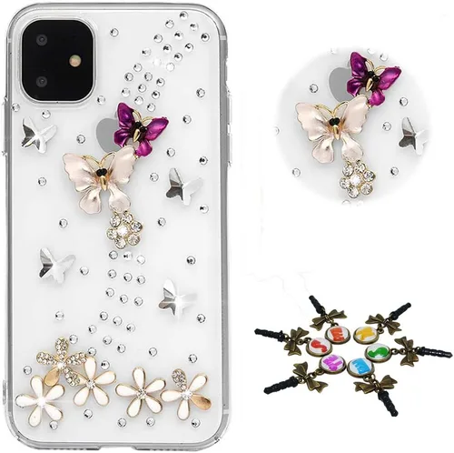 Vista 40 de Sparkle - Funda para teléfono compatible con Samsung Galaxy Z Flip 2 5G - Elegante - Funda 3D hecha a mano con diseño de diamantes de imitación