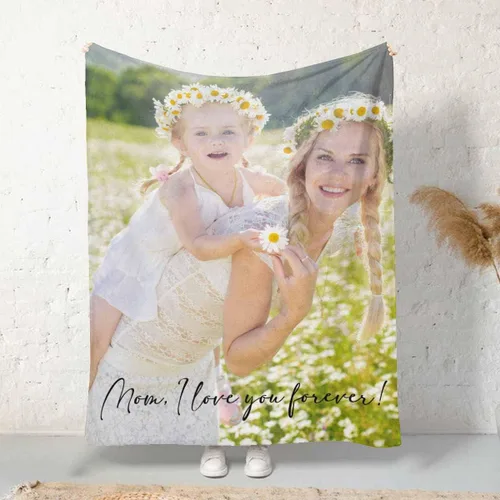 Vista 7 de MyPupSocks Manta personalizada para mamá, regalos personalizados para mamá, manta de cama con fotos, regalos de cumpleaños para mujeres, mamá