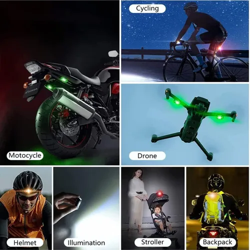 Vista 6 de Luces estroboscópicas impermeables para dron, iluminación estroboscópica anticolisión, batería de larga duración RGB luces LED para DJI Mini 2/Air
