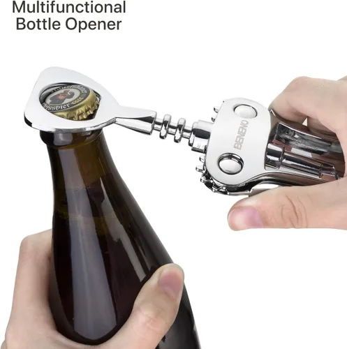 Vista 8 de Sacacorchos de aleación de zinc de alta calidad y abrelatas manual resistente con abrebotellas multifuncionales