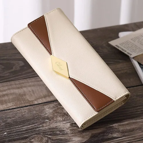 Vista 10 de CLUCI Cartera de cuero triple grande para mujer