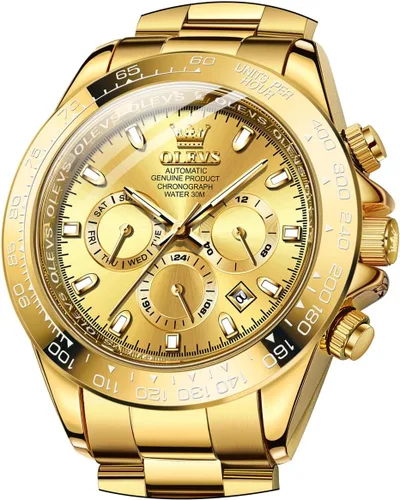 Vista 11 de OLEVS Relojes de esqueleto para hombre, reloj de pulsera de diamantes de lujo, automático, mecánico, automático, luminoso, impermeable