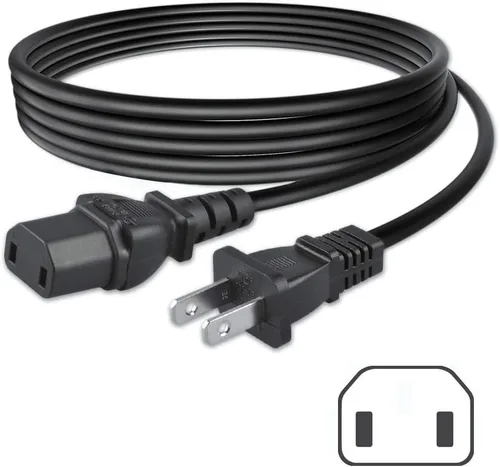 Vista 2 de Cable de alimentación de CA de 6 pies con certificación UL compatible con cable Sony XR-65A90J XR-55A90J de 2 clavijas