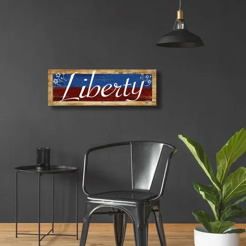 Vista 6 de Epic Art 'Liberty' por Ed Wargo, arte de pared de vidrio acrílico, 36"x12