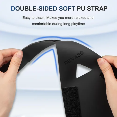 Vista 7 de Adjustable Head Strap for Playstation VR2, Double-Sided PU Soft PSVR2 Strap, Enhanced Comfort for VR2 Headset, Lightweight Reduce Head Pressure