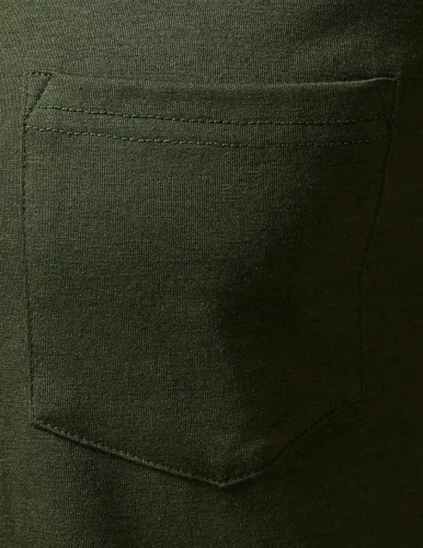 Vista 5 de LucMatton - Camiseta Henley para hombre, ligera, casual, elástica, ajuste entallado, manga larga, con bolsillo Verde militar
