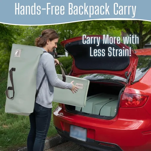 Vista 109 de VENO Paquete de 6 bolsas de mudanza resistentes con correas de mochila, cremalleras y asas, bolsas de embalaje extragrandes para artículos