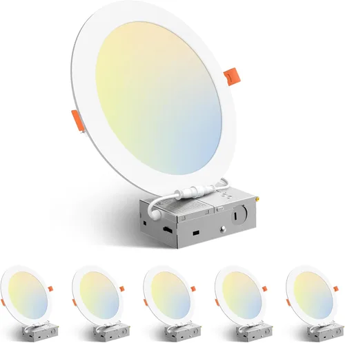 Vista 13 de Amico Paquete de 6 luces LED empotrables de 3 pulgadas con caja de Blanco