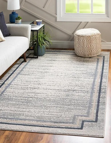 Vista 30 de Unique Loom Oasis Collection - Alfombra de área - Fuente (2 pies x 3 pies, rectangular, gris/marfil)
