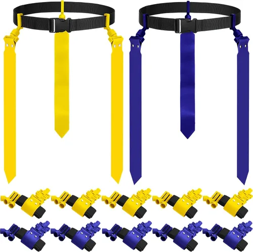 Vista 15 de Hungdao Cinturones y banderas de fútbol para 10/12 jugadores, cinturones de fútbol ajustables para niños, adolescentes, adultos, entrenamiento